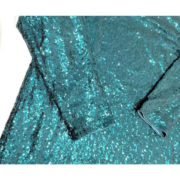 NWT Pinup Fashion Womens Sequin Dress Long Sleeve Green Coctail Plus Size 24 - Picture 7 of 15